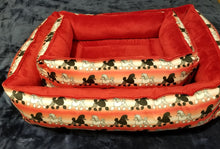 Poodle Bed - Red & White with Black & White Poodles