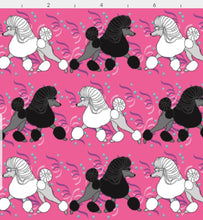 Poodle Bed - Party Poodles - Pink with Black & White Poodles