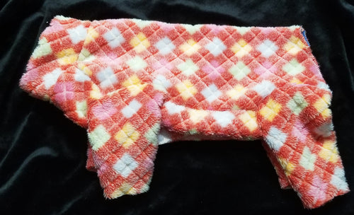 Chenille Jammie - Red checkerboard