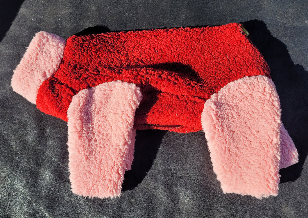 Lambie Jammie - Red with Pink Legs