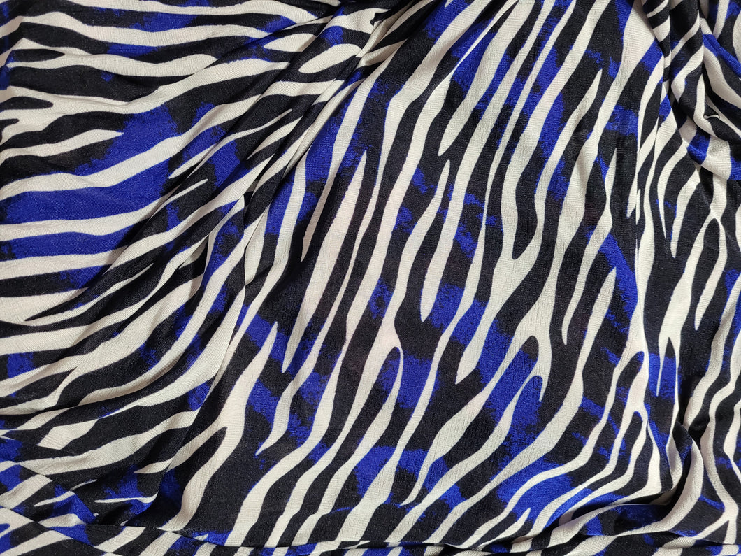 Knit - summer sweater weight black /blue zebra