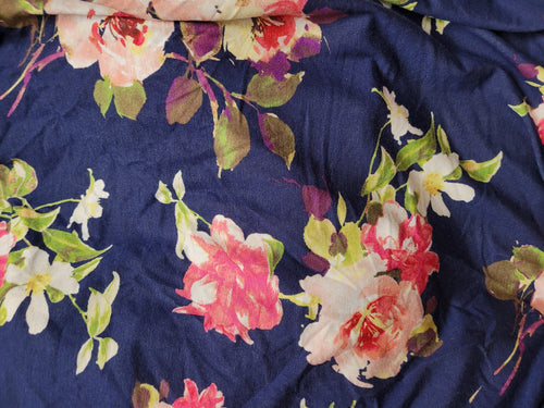 Knit - Roses on Dark Navy