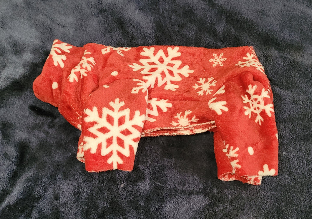 Fuzzy Jammie - red snowflakes
