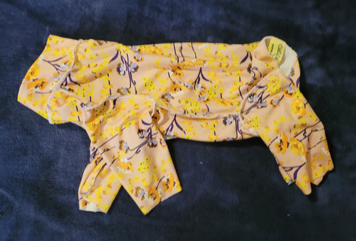 Double brushed - sunny gold with wildflowers