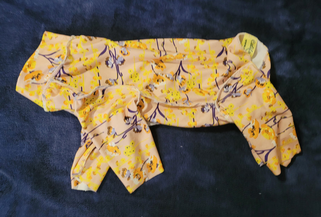 Double brushed - sunny gold with wildflowers