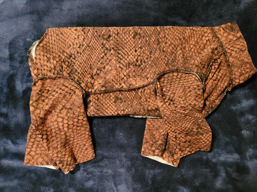 Double brushed - burnt orange snakeskin