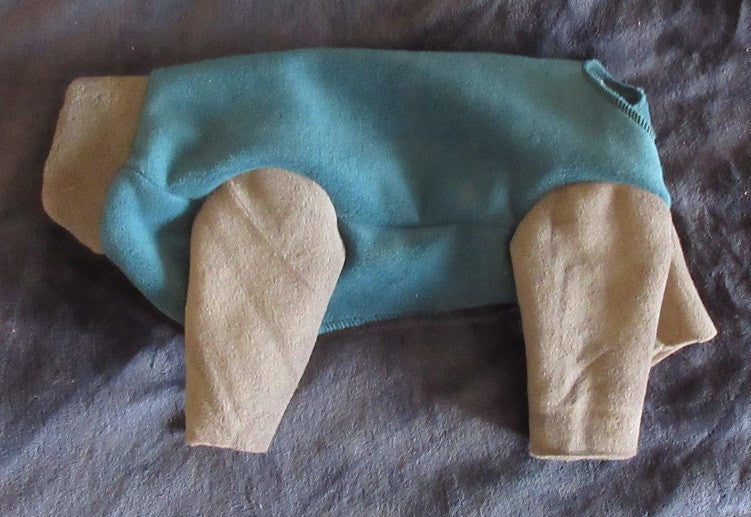 Luxe Fleece - Teal with Gray legs