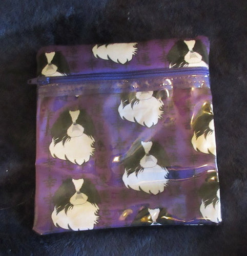 Leash Bag / Make-up Bag Japanese Chin Purple