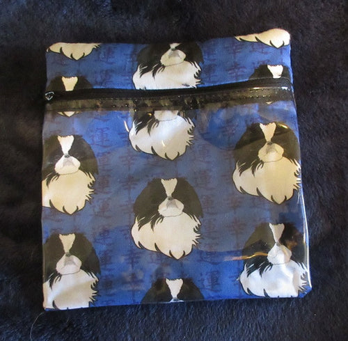 Leash Bag / Make-up Bag Japanese Chin Blue