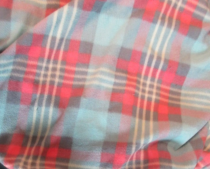 Microfleece - Blue & Pink Plaid