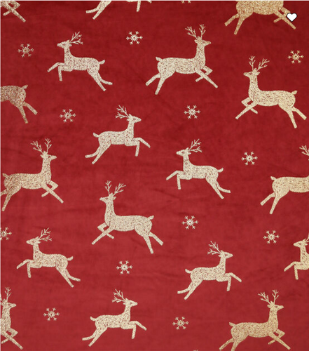 Pure Plush Fleece - Red Reindeer