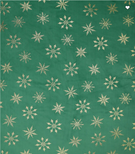 Pure Plush Fleece - Green with snowflakes