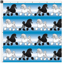 Poodle Bed -Blue & White with Black & White Poodles