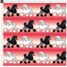 Poodle Bed - Red & White with Black & White Poodles